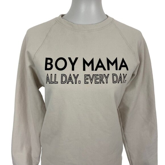 Sheshow Sweater Medium Ivory Bow Mama Graphic Crewneck Cozy Casual - Picture 2 of 6